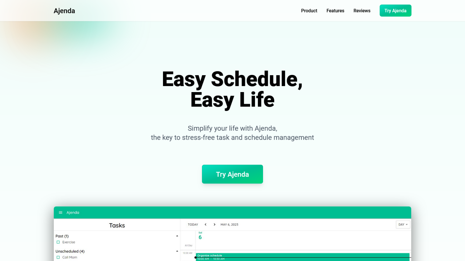 Ajenda - Landing Page